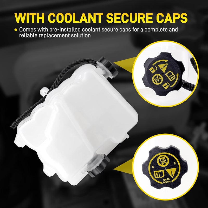 YEHERIT 84257137 Radiator Surge Tank Coolant Reservoir Compatible with 2017-2019 Chevy Silverado GMC Sierra 2500HD 3500HD, 2019-2021 Chevy Silverado 4500HD 5500HD 6500HD OE# 84214124 84174037 84138913 603-009 - Image 4
